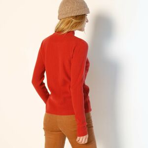 Blancheporte Žebrovaný pulovr se stojáčkem, délka cca 63 cm cihlová 52