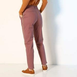 Blancheporte Chino kalhoty, třpytivé lampasy purpurová 52