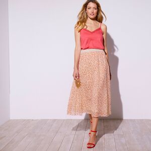 Blancheporte Dlouhá rozšířená sukně s minimalistickým designem béžová/korálová 42/44
