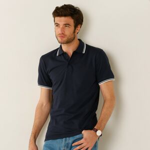 Blancheporte Polo tričko s pruhovaným límečkem z piké úpletu, s krátkými rukávy nám.modrá 127/136 (3XL)