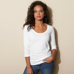 Blancheporte Jednobarevné tričko s 3/4 rukávy bílá 50