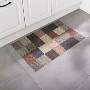 Blancheporte Vinylový koberec s efektem kostky kaštanová 65x150cm