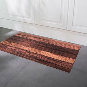 Blancheporte Vinylový kobereček s efektem dřevěných parket kaštanová 49x79cm
