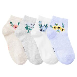 Blancheporte Jednobarevné a melírované ponožky se sladěným motivem květin, sada 4 párů melír 39/42