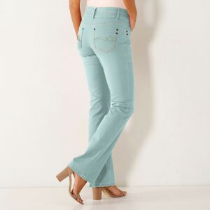 Blancheporte Strečové barevné bootcut džíny světle tyrkysová 50