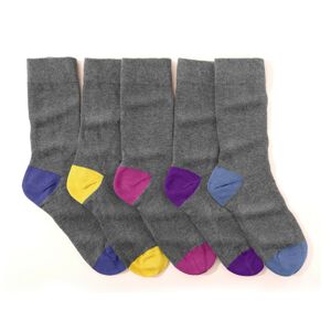 Blancheporte Originální ponožky, sada 5 párů šedý melír 43/46