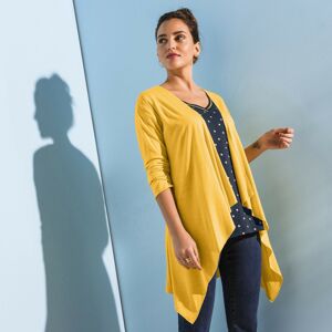 Blancheporte Splývavý svetr s cípy žlutá 54