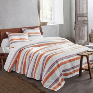 Blancheporte Přehoz na postel s tkanými pruhy oranžová/fialová 220x250cm