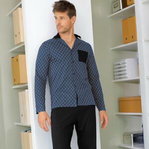 Blancheporte Pyžamo s košilí s dlouhými rukávy a kalhotami šedá/černá 77/86 (S)