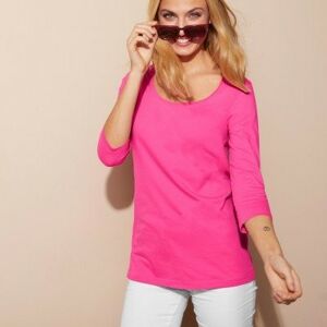 Blancheporte Jednobarevné tričko s 3/4 rukávy růžová 50