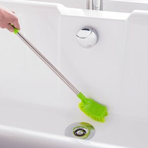 Blancheporte Speciální kartáč na čištění koupelny zelená 52x5,5x4cm