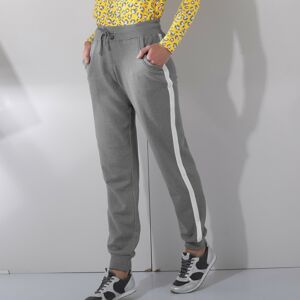 Blancheporte Sportovní kalhoty, dvoubarevné šedý melír/bílá 50