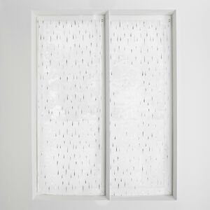 Blancheporte Vitrážová záclona se stříbrným motivem bílá 60x90cm