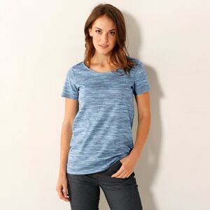 Blancheporte Melírované tričko s kulatým výstřihem modrá džínová melír 34/36