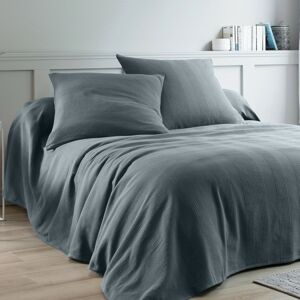 Blancheporte Jednobarevný tkaný přehoz na postel, bavlna šedá antracitová povlak na polštář 65x65cm