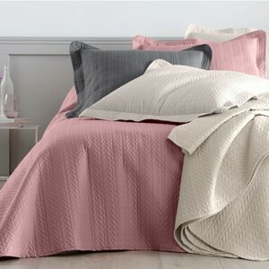 Blancheporte Prošívaný přehoz na postel s geometrickým vzorem, mikrovlákno růžová pudrová přehoz 150x150cm