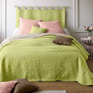 Blancheporte Jednobarevný prošívaný přehoz na postel Cassandre lipová zelená povlak na polšt. 65x65cm+lem