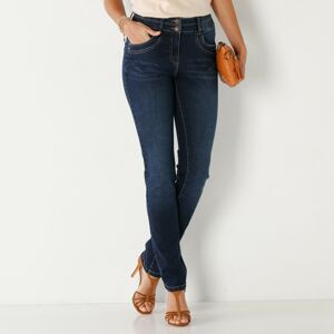 Blancheporte Rovné džíny v opraném vzhledu tmavě modrá 40