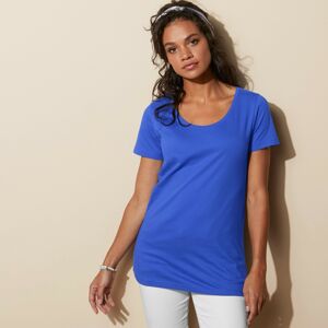 Blancheporte Jednobarevné tričko s kulatým výstřihem modrá 50