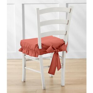 Blancheporte Jednobarevný potah na židli z plátna bachette terakota 40x40cm