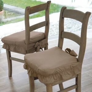 Blancheporte Jednobarevný potah na židli z plátna bachette hnědošedá 40x40cm