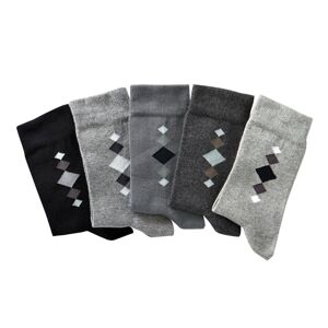 Blancheporte Ponožky s barevným motivem, sada 5 párů šedý melír 43/46