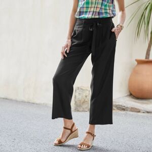 Blancheporte 3/4 jednobarevné kalhoty, širší střih černá 50
