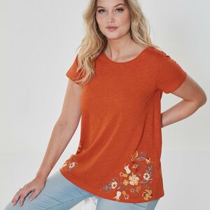 Blancheporte Tričko s potiskem květin oranžová 50