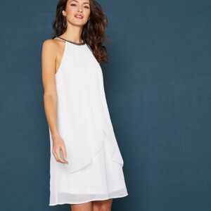 Blancheporte Krátké nařasené šaty, bez rukávů bílá 46