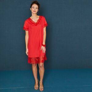 Blancheporte Krátké šaty s krajkovým zakončením červená 46