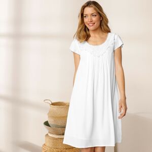 Blancheporte Jednobarevné šaty s macramé bílá 38