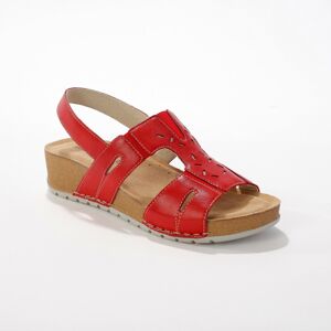 Blancheporte Kožené sandály pro širší chodidla, červené červená 40