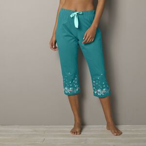 Blancheporte 3/4 pyžamové kalhoty s potiskem květin na koncích nohavic smaragdová 52