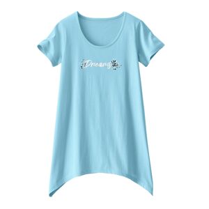 Blancheporte Asymetrické tričko s krátkými rukávy, tyrkysové tyrkysová 52