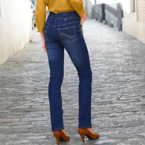 Blancheporte Rovné džíny s vysokým pasem, pro malou postavu tmavě modrá 38
