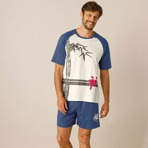 Blancheporte Pyžamo se šortkami a motivem bambusu režná/indigo 107/116 (XL)