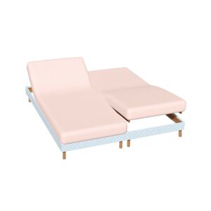 Blancheporte Jednobarevné napínací prostěradlo na polohovací postel, hloubka rohů 26 cm růžová pudrová 140x190cm