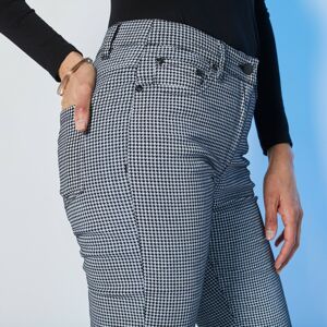 Blancheporte Strečové rovné kalhoty s potiskem černá/bílá 36