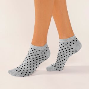 Blancheporte Sada 5 párů kotníkových ponožek s puntíky šedá/černá 39/42