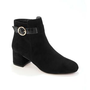 Blancheporte Kotníkové boty s páskem a zlatou sponou, černé černá 38