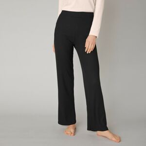 Blancheporte Široké žebrované kalhoty s pružným pasem černá 54