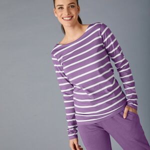 Blancheporte Pruhované tričko z bio bavlny, eco-friendly fialová/bílá 38/40