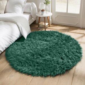 Blancheporte Kulatý koberec s vysokým vlasem zelená jedlová pr. 140 cm