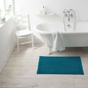 Blancheporte Koupelnová předložka s řeckým vzorem paví modrá čtverec 60x60cm