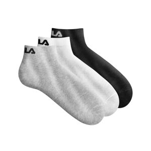 Blancheporte Sada 3 párů krátkých ponožek "Training" šedá+bílá+černá 39/42