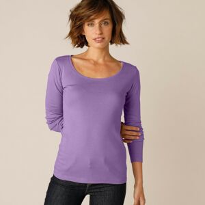 Blancheporte Jednobarevné tričko s dlouhými rukávy, bio bavlna lila 50