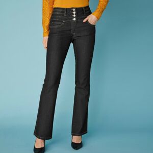 Blancheporte Bootcut džíny s vysokým pasem, vnitř. délka nohavic 75 cm černá 48
