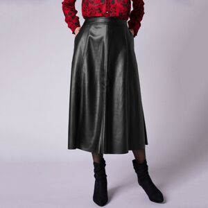 Blancheporte Koženková (1) midi sukně v rozšířeném střihu černá 44