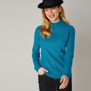 Blancheporte Žebrovaný pulovr se stojáčkem modrá 54
