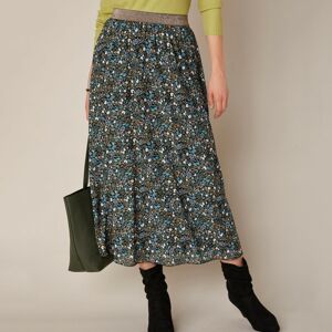 Blancheporte Dlouhá rozšířená sukně s potiskem květin khaki 54